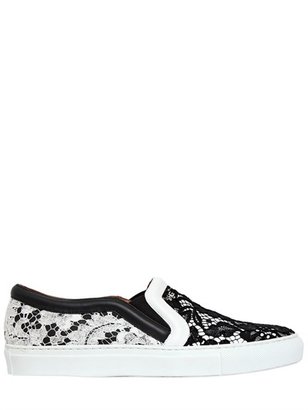 Givenchy Lace & Nappa Leather Slip On Sneakers