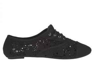 Wet Seal Crochet Lace-Up OXfords