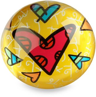 Bed Bath & Beyond Britto™ by Giftcraft Heart Design Glass Paper Weight in Yellow