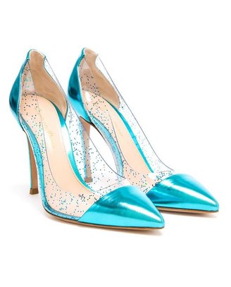 Gianvito Rossi Leather and Glitter Perspex High Heels