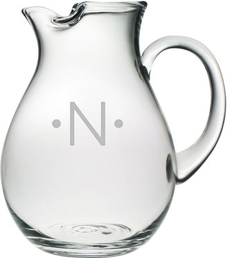 JCPenney 1 Letter WIth Dots Monogrammed Glass Pitcher