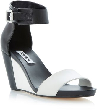 Dune Grill leather wedge sandals