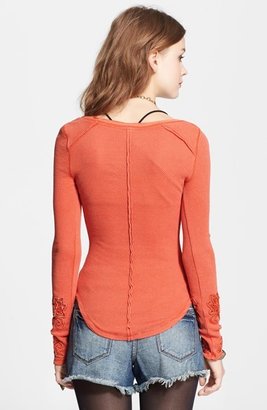 Free People 'Masquerade' Beaded Cuff Thermal Top