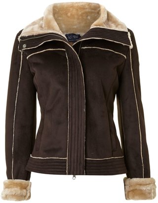 Armani Jeans Shearling jacket with faux fur collar