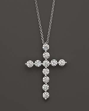 Bloomingdale's Diamond Cross Pendant in 18K White Gold, 1.5 ct. t.w. - 100% Exclusive