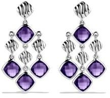 David Yurman Sculpted Cable Chandelier Earrings with Amethyst