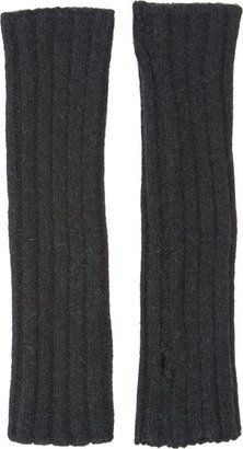 Barneys New York Rib-Knit Fingerless Arm Warmers-Black