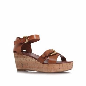 Carvela Tan 'knock' mid heel wedge sandals