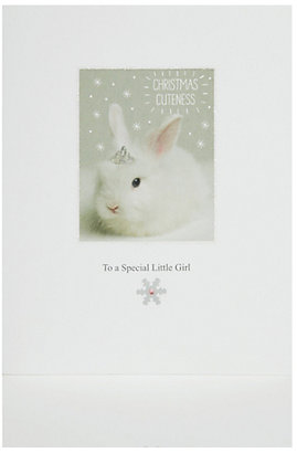 Marks and Spencer Special Little Girl Cute Bunny Christmas Card