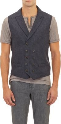 John Varvatos Bengal-Stripe Double-Breasted Vest