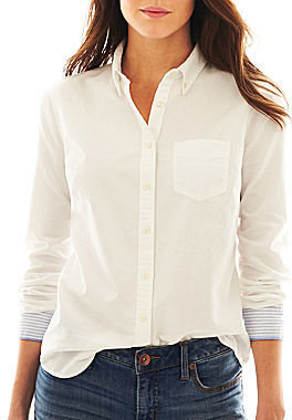 JCPenney jcp Long-Sleeve Oxford Shirt