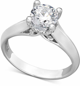X3 Certified Diamond Solitaire Engagement Ring in 18k White Gold (1-1/4 ct. t.w.), Created for Macy's