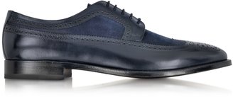 Fratelli Rossetti Marine Blue Leather and Suede Wilson Derby