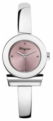 Ferragamo Ladies' Pink-Tone Dial Gancino Bracelet Watch