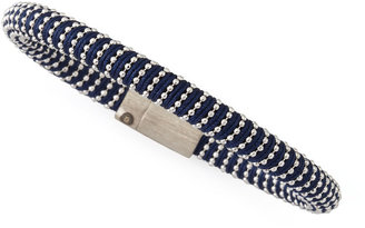 Carolina Bucci Twister Silver Magnetic-Clasp Bracelet, Navy