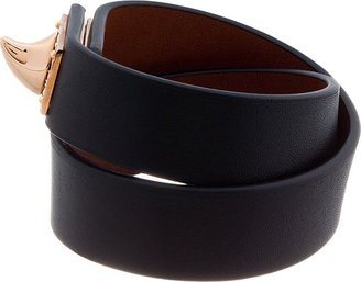 Givenchy Black Leather Shark Lock Bracelet