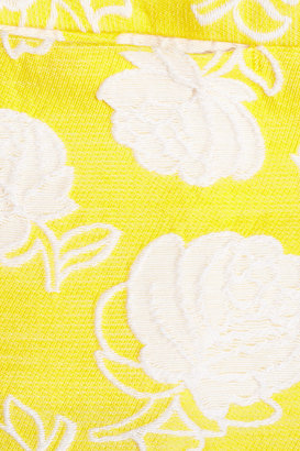 MSGM Floral-embroidered cotton-blend piqué pants
