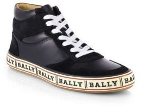 Bally Logo-Soled Leather High-Top Sneakers