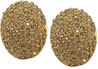 Carolee Silver-Tone Pavé Crystal Button Clip-On Earrings