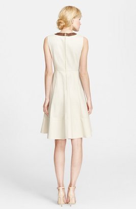 Kate Spade Leather Accent Fit & Flare Dress