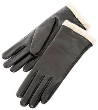 Isotoner Black berber trim gloves
