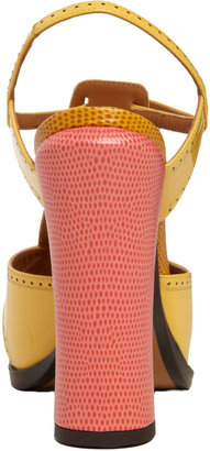 Fendi Colorblock Perforated Platform Sandal