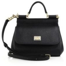 Dolce & Gabbana Sicily Micro Textured Leather Top-Handle Satchel