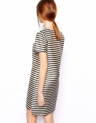 ASOS Structured Shift Dress In Stripe