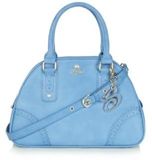 Sacha Blue punched hole trim three section bowler bag