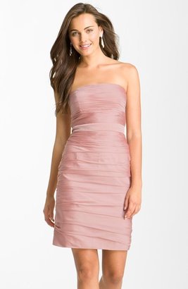 Monique Lhuillier Bridesmaids Ruched Strapless Cationic Chiffon Dress (Nordstrom Exclusive) (Regular & Plus Size)