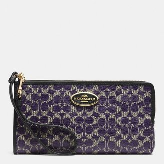 Coach L-Zip Wallet In Signature Coated Canvas