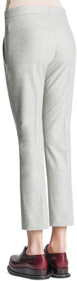 Jil Sander Slim-Leg Back-Yoke Flannel Pants, Gray