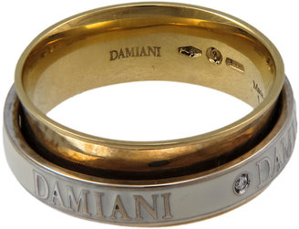 Damiani 18K Yellow Gold Twister Double Band Diamond Ring, Size 7