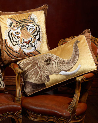 Jay Strongwater Elephant Pillow, 16" x 26"