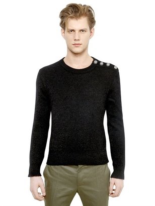 Balmain Buttoned Merino & Mohair Wool Sweater