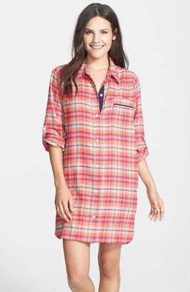 DKNY 'City Grid' Flannel Sleep Shirt