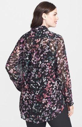 Vince Camuto 'Hidden Floral' Print Utility Shirt (Plus Size)