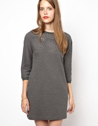 NW3 by Hobbs Jersey Dress with Cut Work Pattern