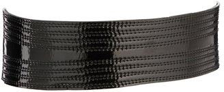 ASOS High Shine Stitch Detail Waist Belt - Black