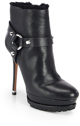 Michael Kors Leslie Leather Moto Ankle Boots