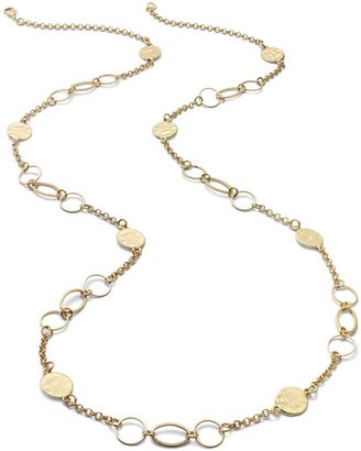 Sequin Necklace, 14k Gold-Plated Hammered Disc Strand Necklace