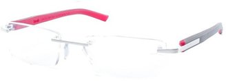 Tag Heuer TAG 8109 002 Brushed Silver Black and Red Trends Rimless Eyeglasses