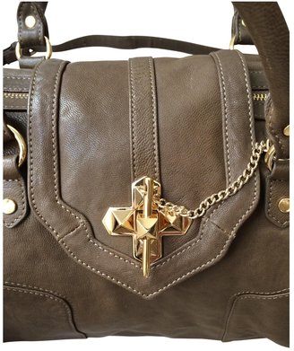 Velvetine Khaki Leather Handbag