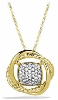 David Yurman Infinity Pendant with Diamonds in Gold on Chain