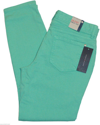 Tommy Hilfiger Womens Jeans Skinny Cropped Ankle Colored Denim Green Sz 10 NEW