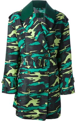 Jean Paul Gaultier Vintage heart print camouflage trench coat