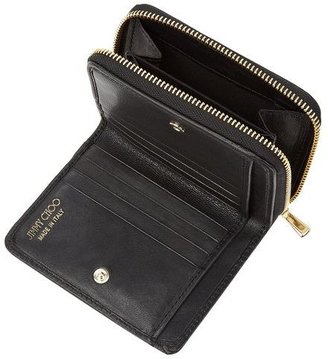 Jimmy Choo Naomi  Satin Leather Zip Around Wallet
