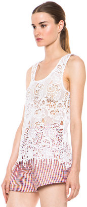 MSGM Lace Tank in White