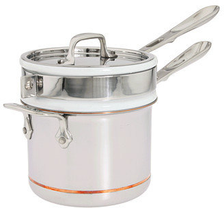 All-Clad Copper-Core 2 Qt. Sauce Pan With Porcelain Double Boiler