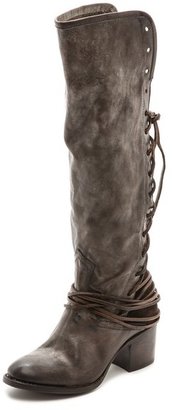 Freebird by Steven Coal Lace Up Tall Boots